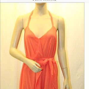 Bcbg coral flowy dress